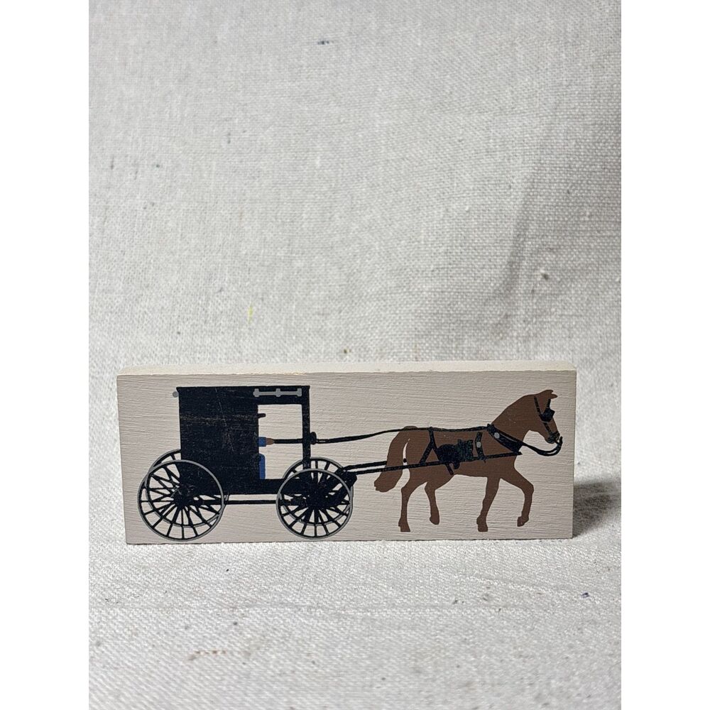 Cat's Meow Horse & Buggy Amish Shelf Sitter Carriage Vintage